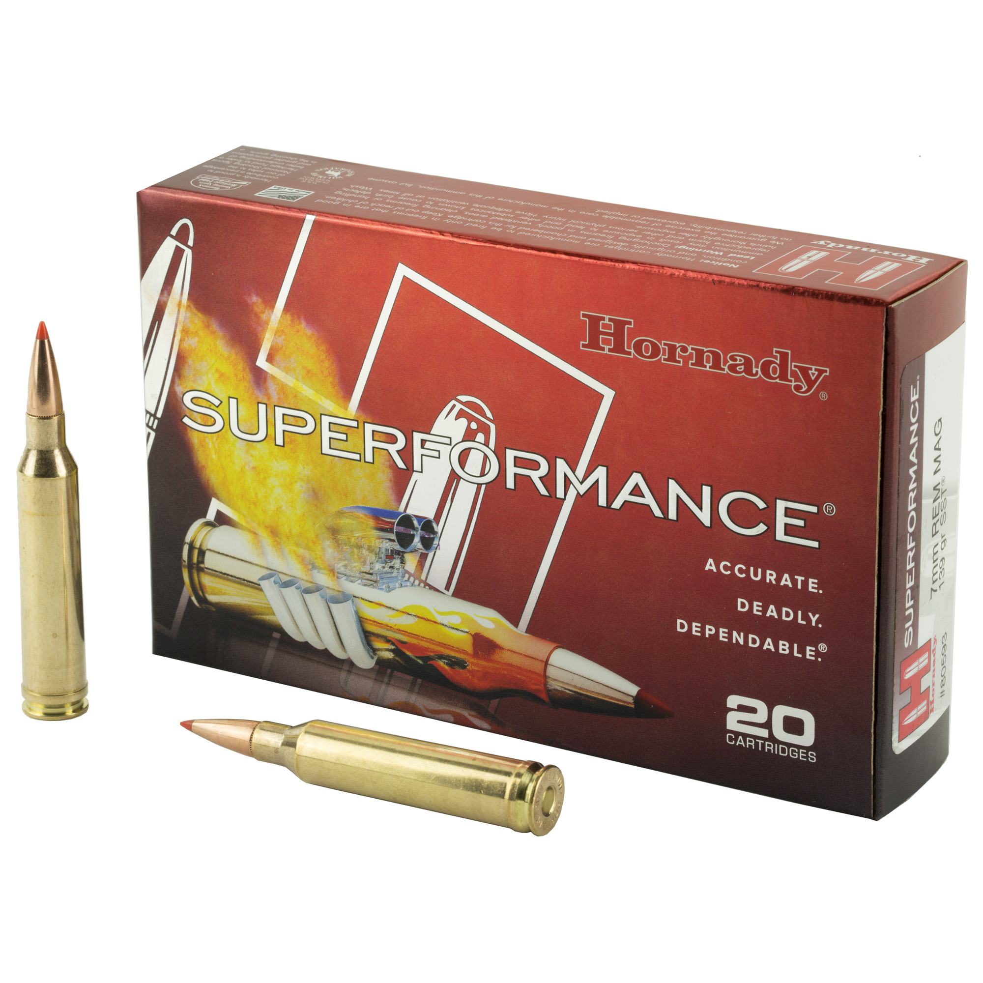 Hornady 7MM Remington Mag 139 Grain SST SPF-20 Count - Rifle Ammunition ...